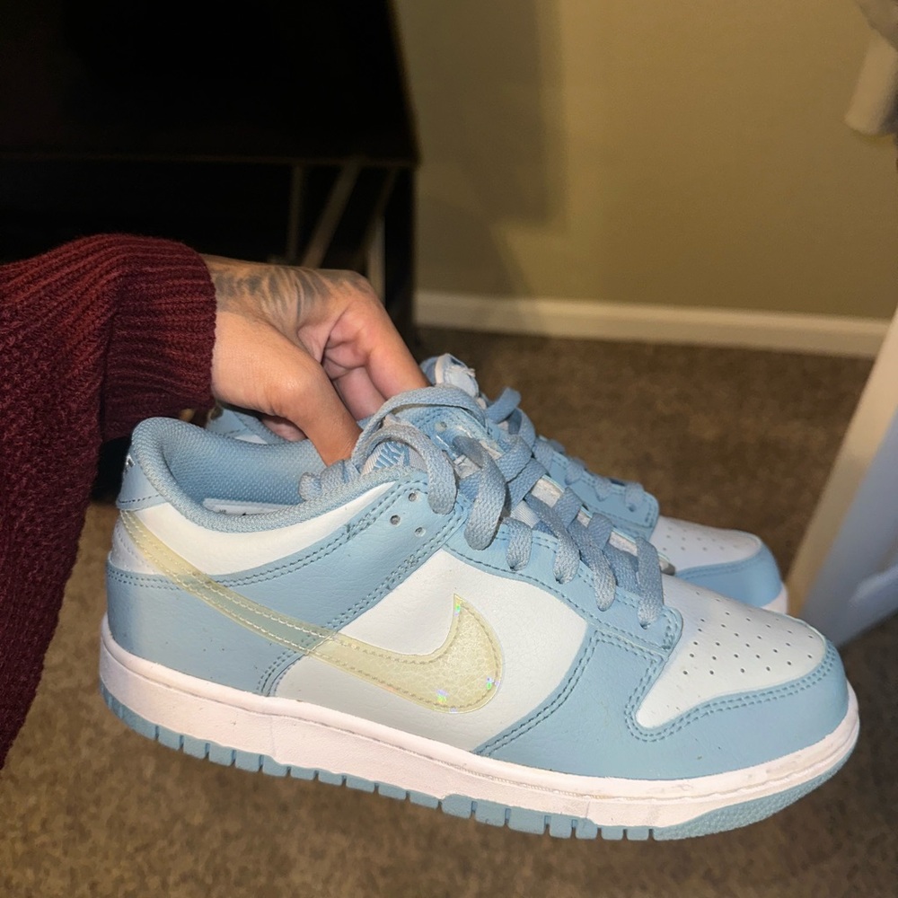 Nike Light Blue and Cream Sneakers